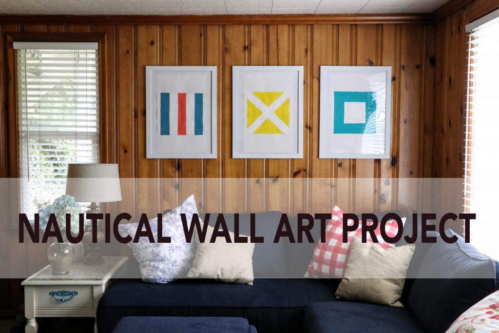 Nautical Flag Wall Art Project. Only takes 2 hours and basic art skills. Complete tutorial on the blog.