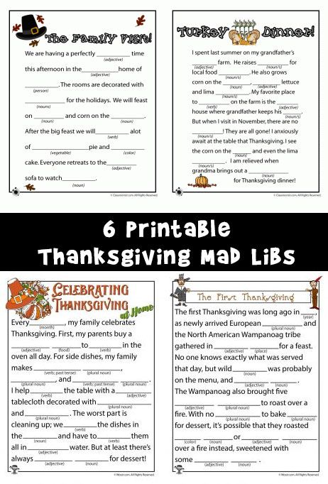 Thanksgiving Mad Libs for Kids