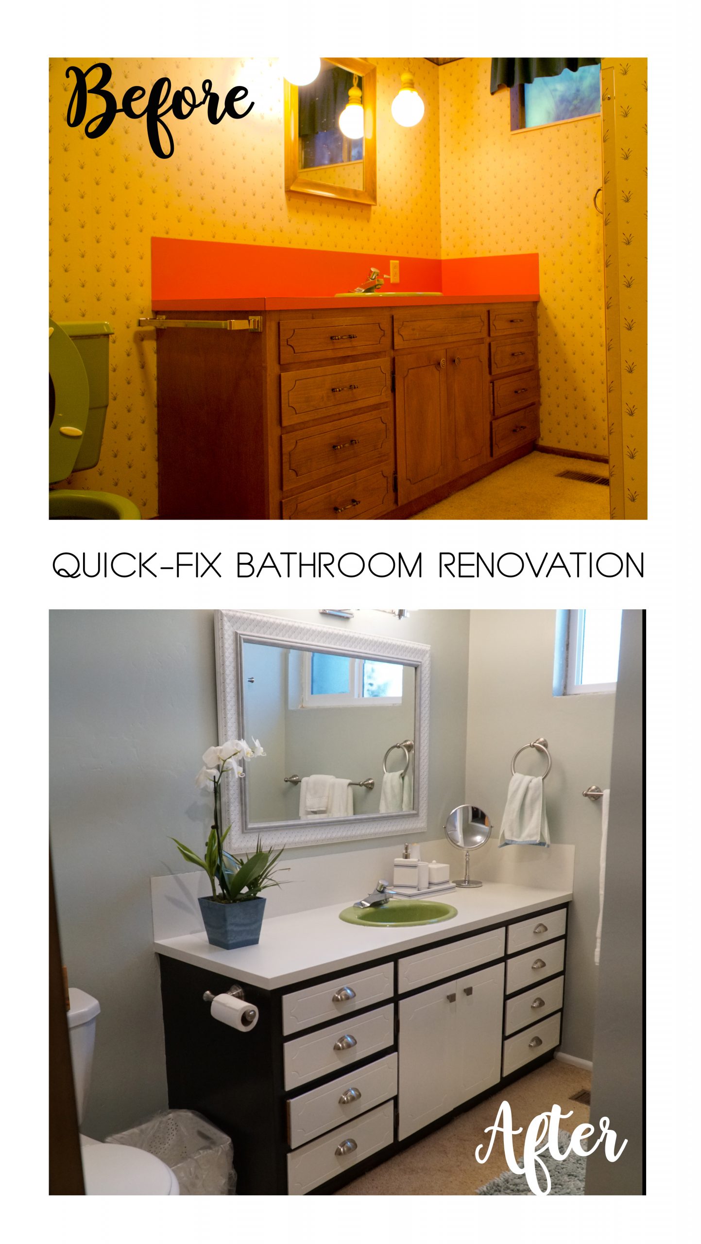 Quick Fix Bathroom Reno- Before and After